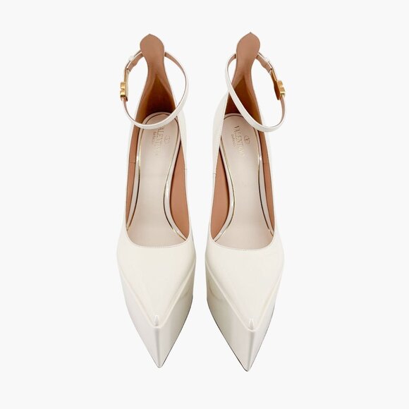 Valentino Garavani Tan-Go Platform Pumps EU 41 US 11 White Pointed High Heel - Picture 3 of 13